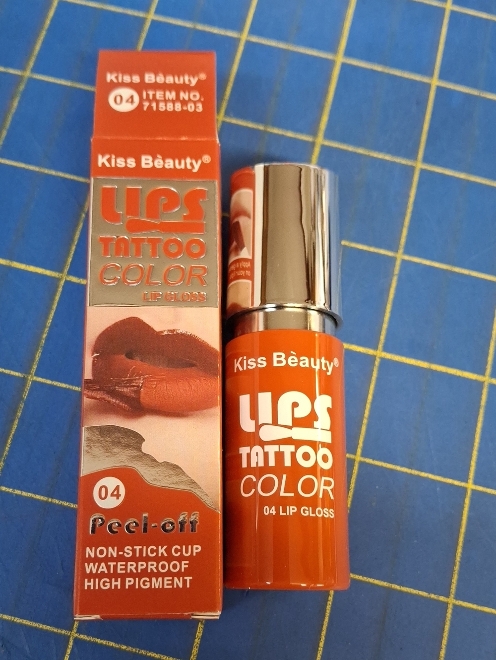 Kiss Beauty LIPS Tattoo Color Lip Gloss - Red 04 New